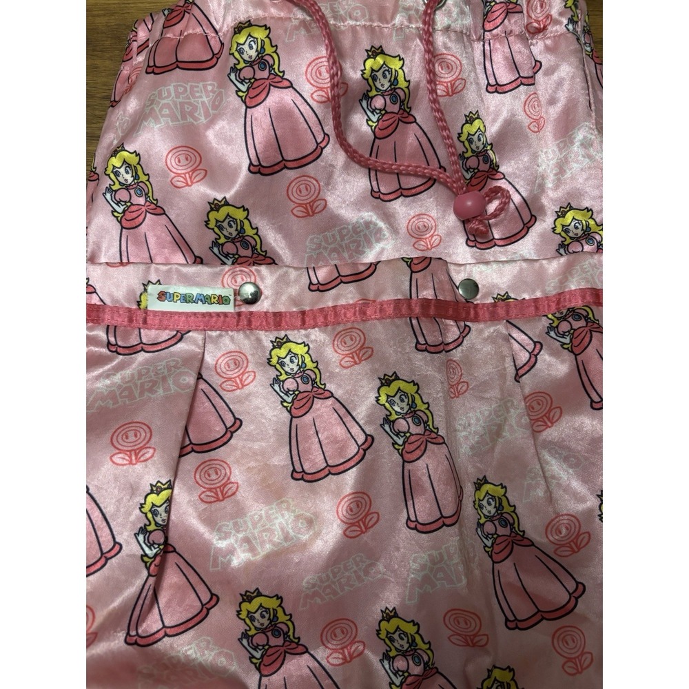 Rare Promo Super Mario Princess Peach Silky Backpack W/drawstring Closure - Picture 5 of 5